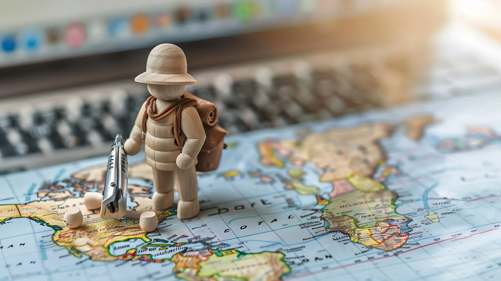 Wooden Doll Travel Map Marker — free download from Dotvec