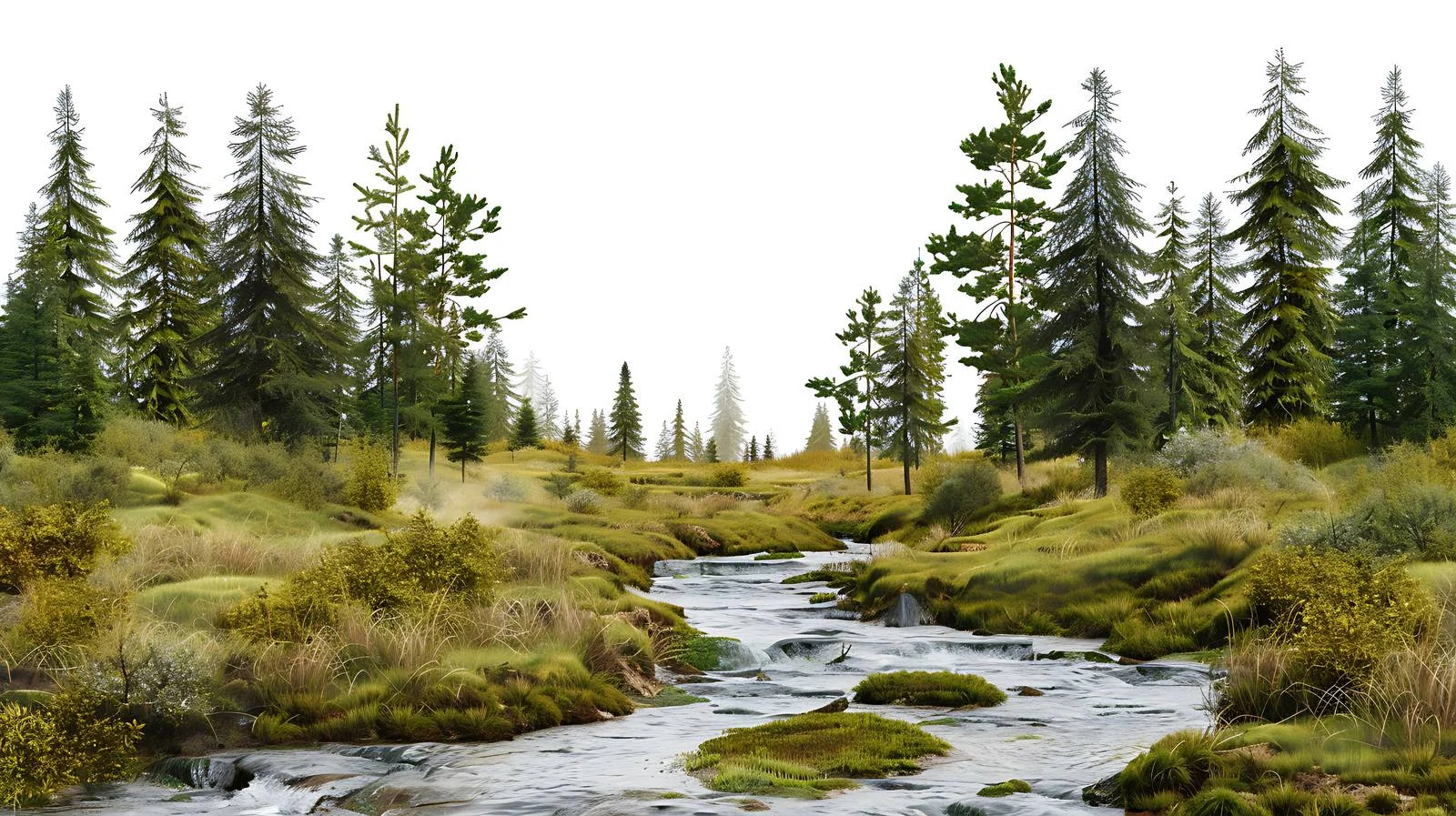 Tranquil Stream Surrounded by Trees — free download from Dotvec