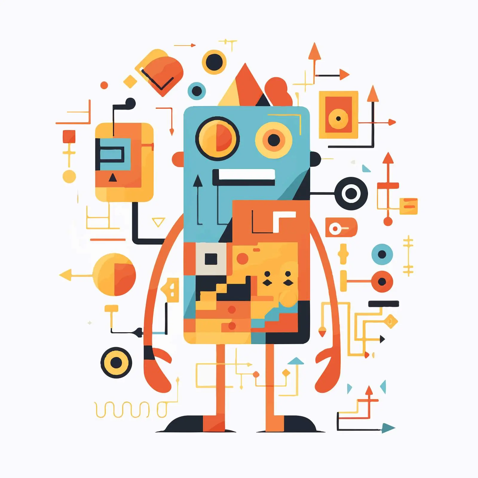 Creative Geometric Puzzle Vector Art — free download from Dotvec