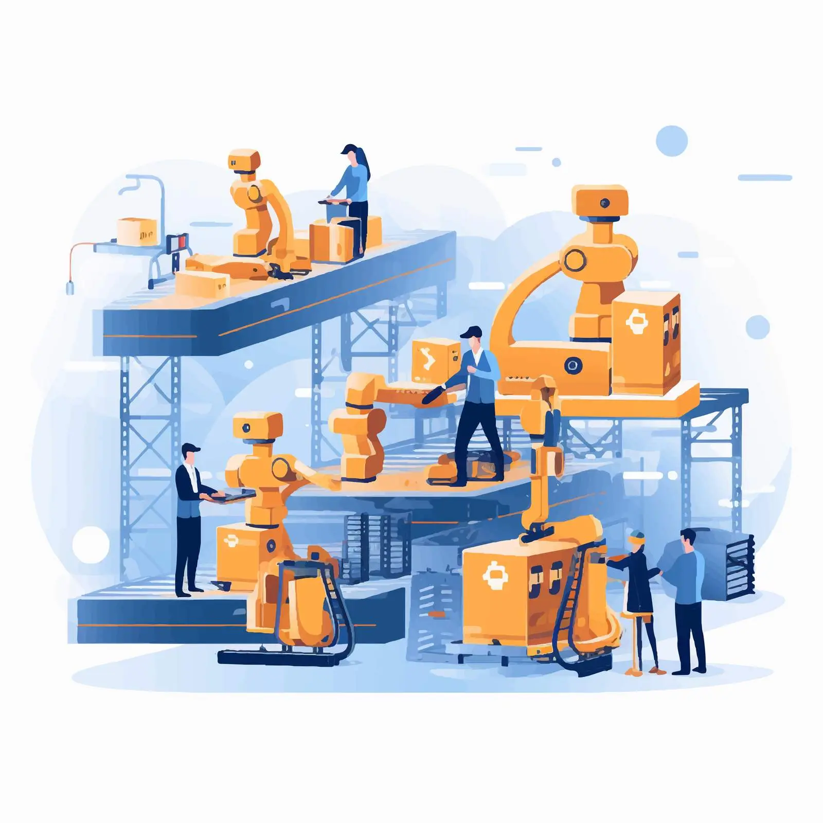 Smart Industry Conveyor Belt with AI Robotics — free download from Dotvec