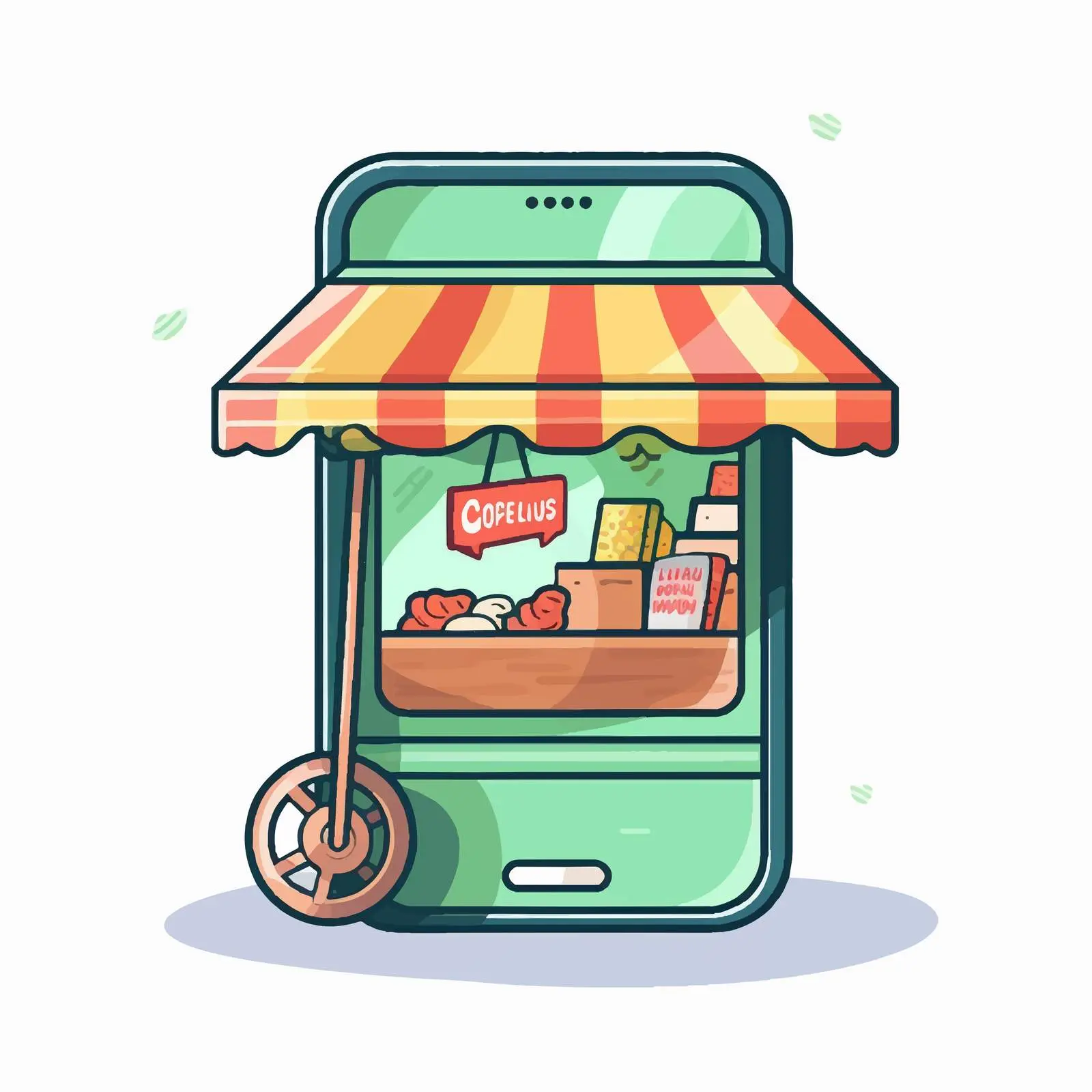 Cartoon Smartphone Buying Online Vector Illustration — free download from Dotvec