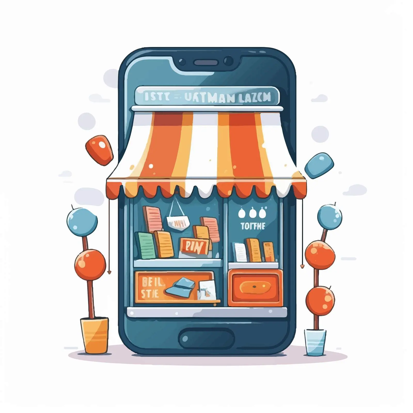 Online Smartphone Purchase Cartoon Vector Illustration – free cell phone image from Dotvec