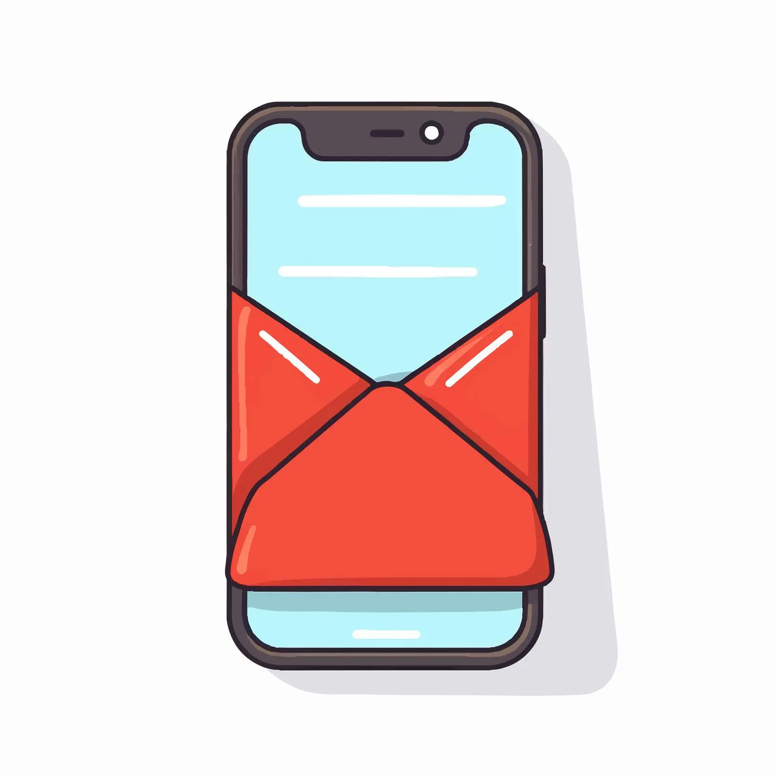 Smartphone with Envelope Cartoon Vector Illustration — free download from Dotvec