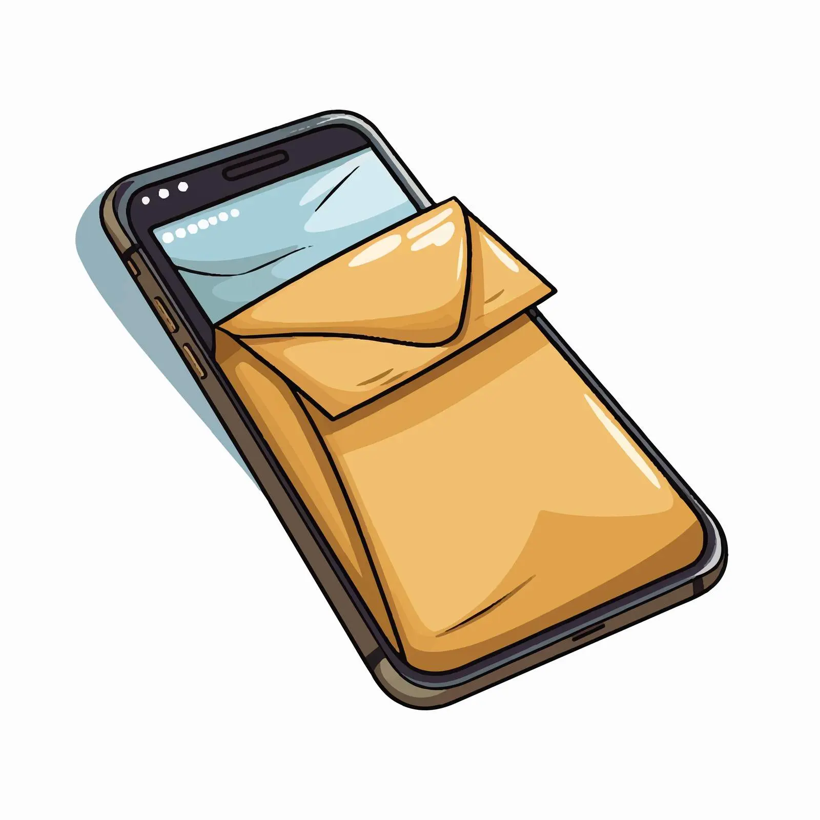 Smartphone with Envelope Cartoon Vector Illustration — free download from Dotvec