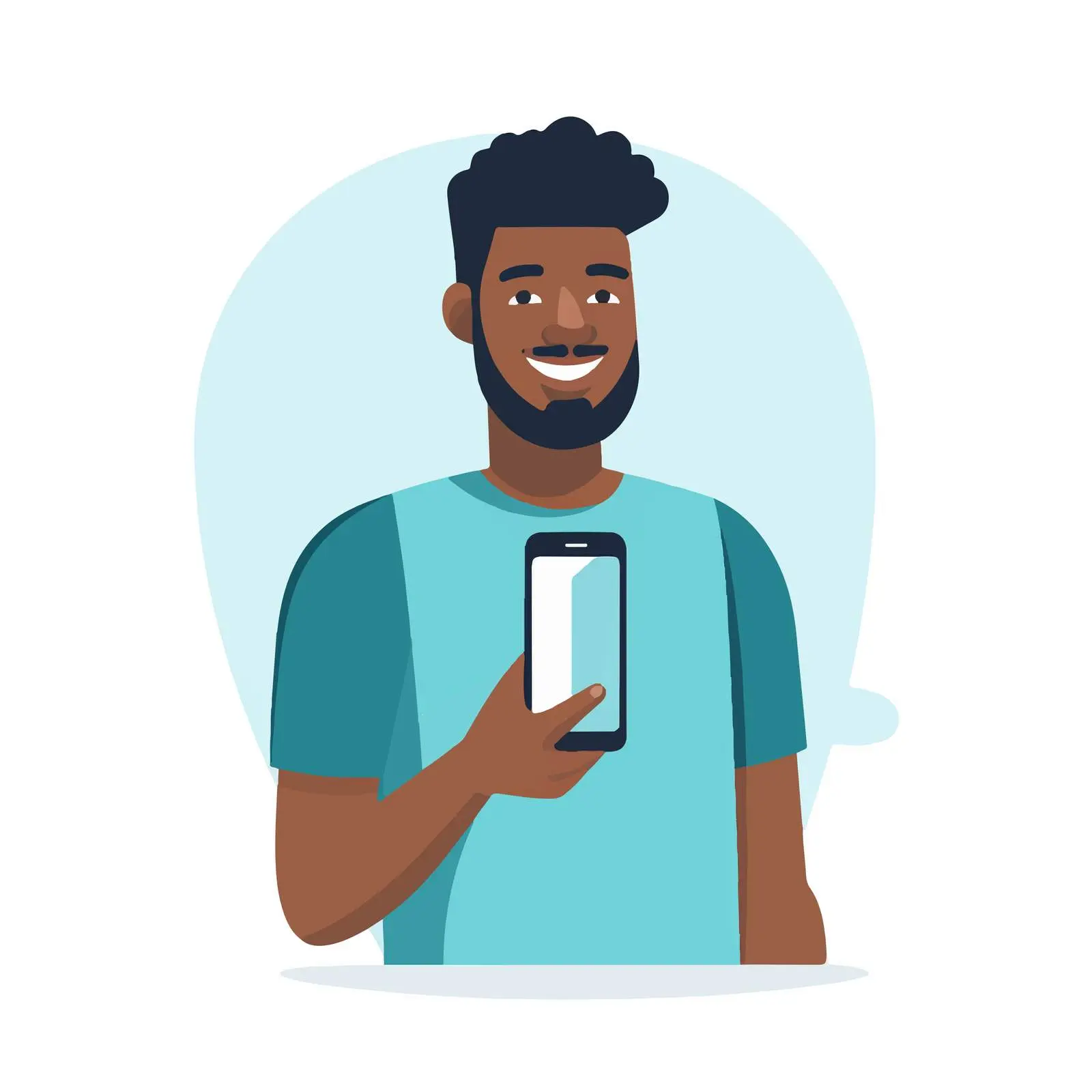 User Cartoon with Smartphone Vector Illustration — free download from Dotvec