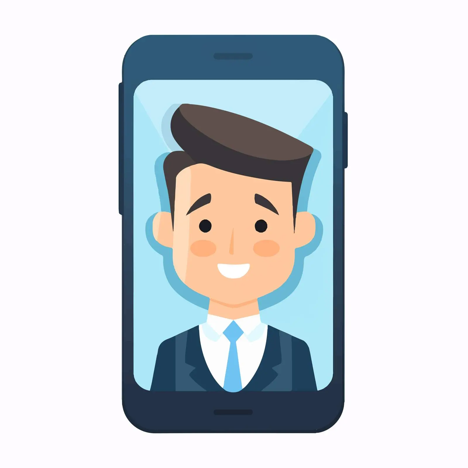 Cartoon Smartphone User Vector Illustration — free download from Dotvec