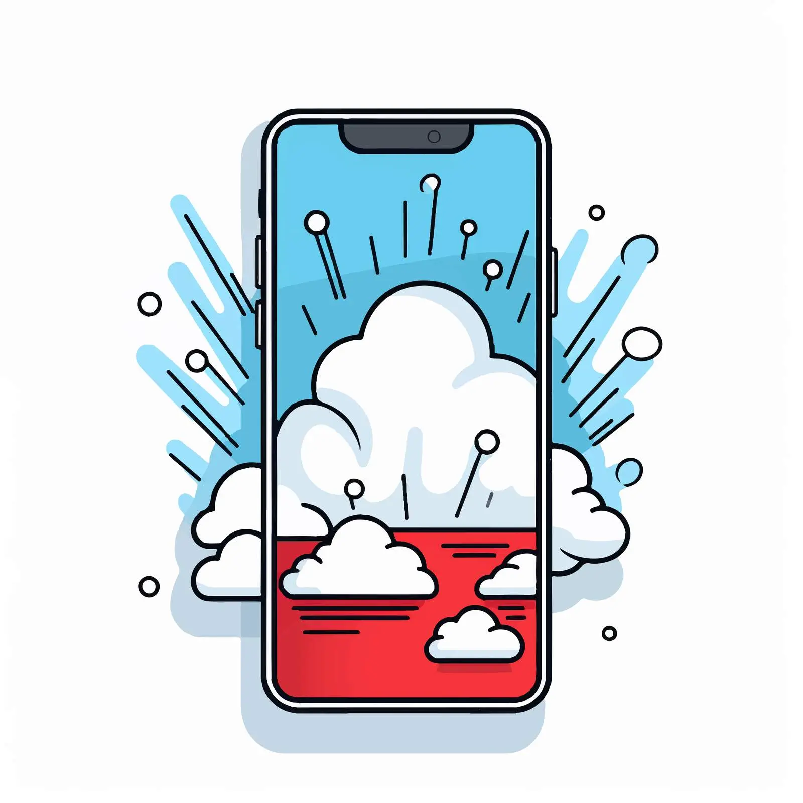 Cartoon Smartphone Line Vector Illustration — free download from Dotvec