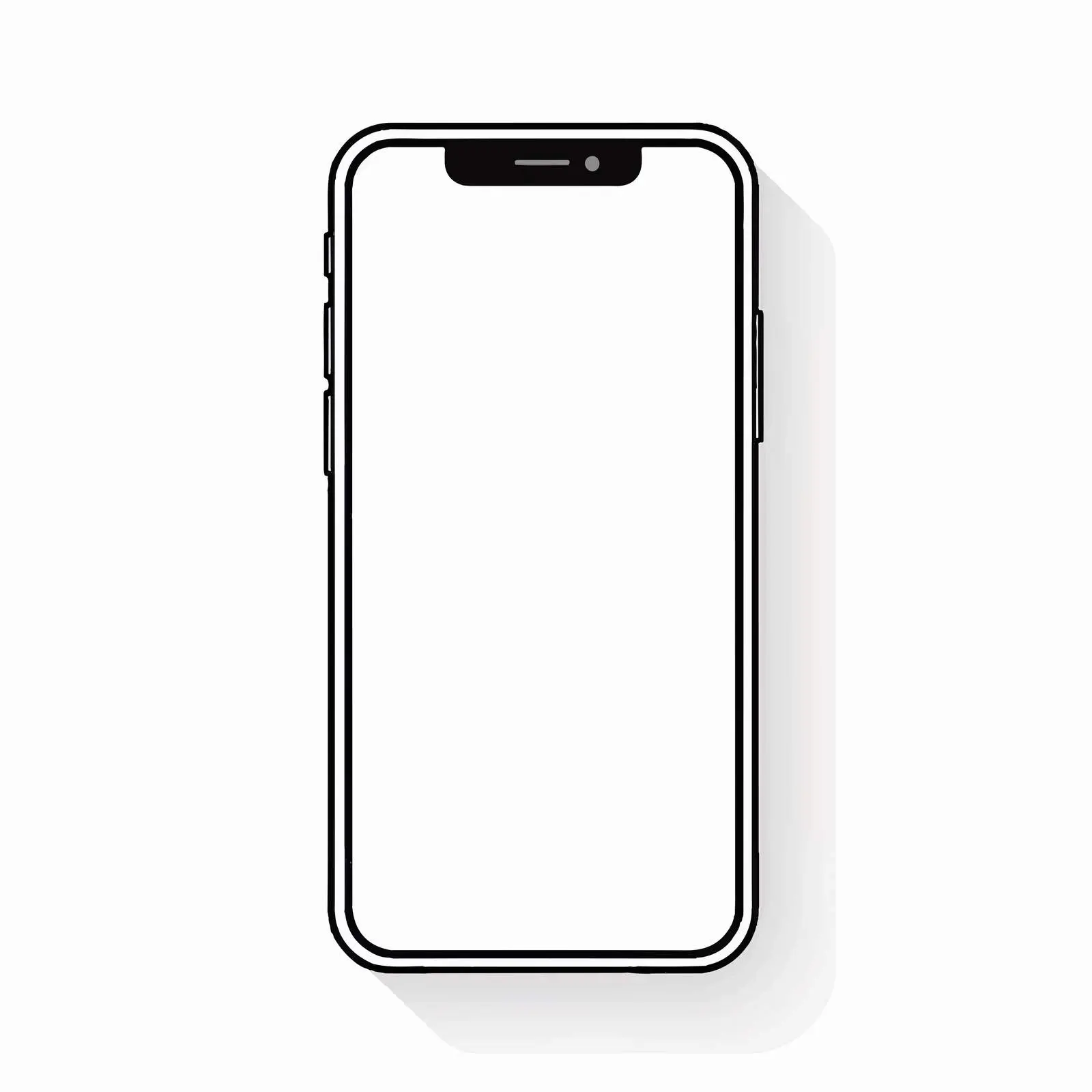 Smartphone Outline Vector Illustration on White Background — free download from Dotvec