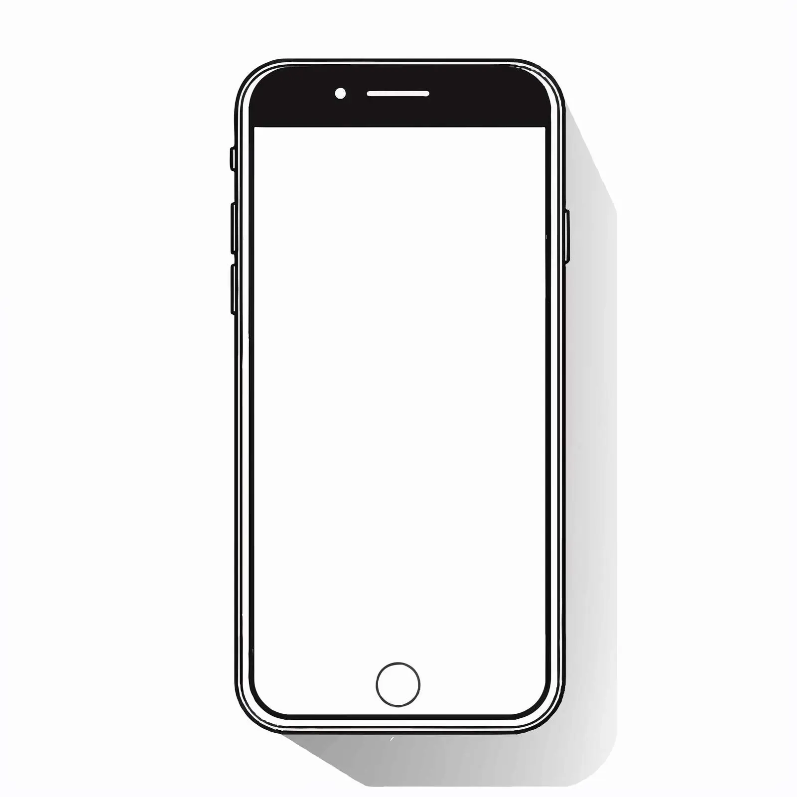 Smartphone Outline Vector Illustration on White Background — free download from Dotvec