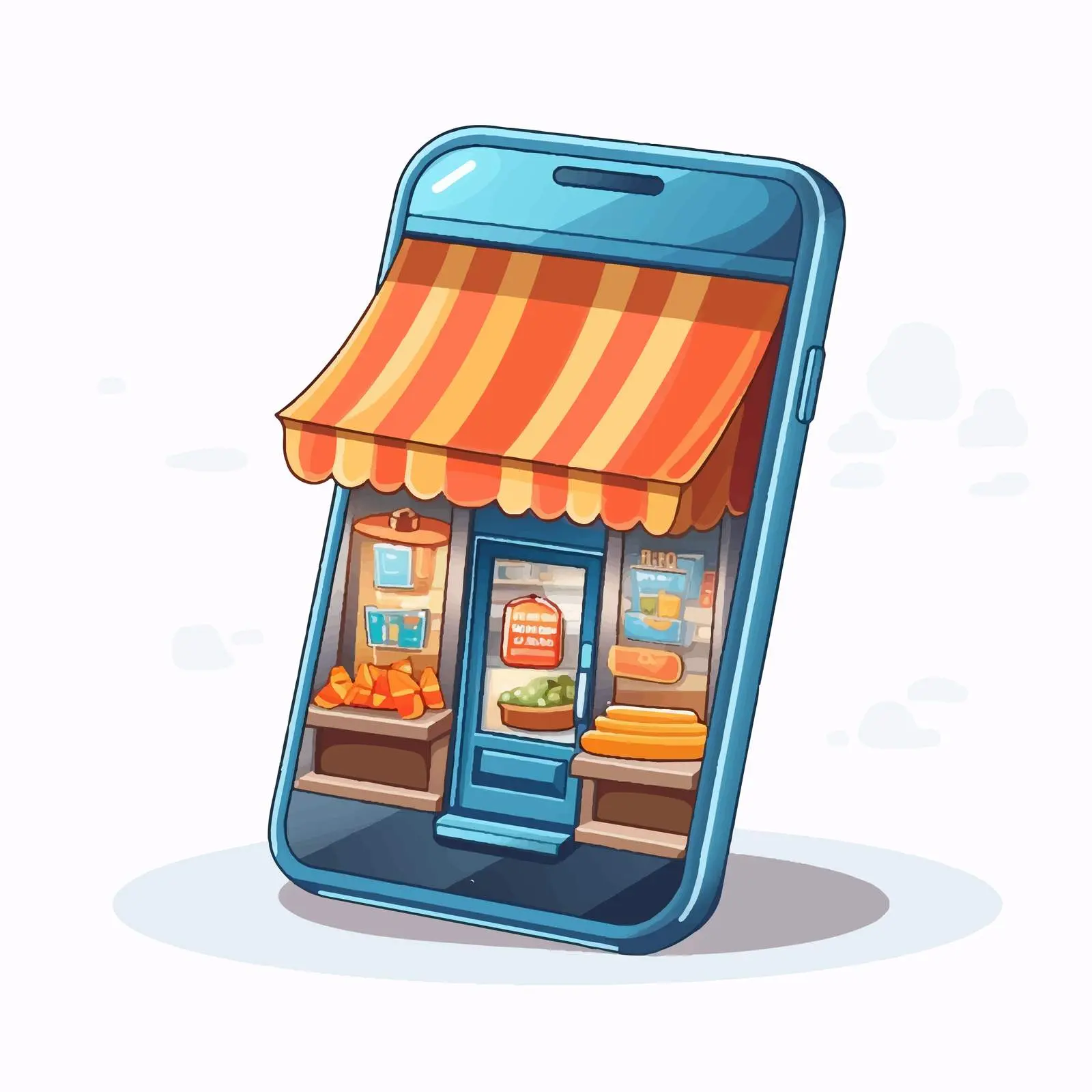 Smartphone with Ecommerce Application Illustration – free pay image from Dotvec