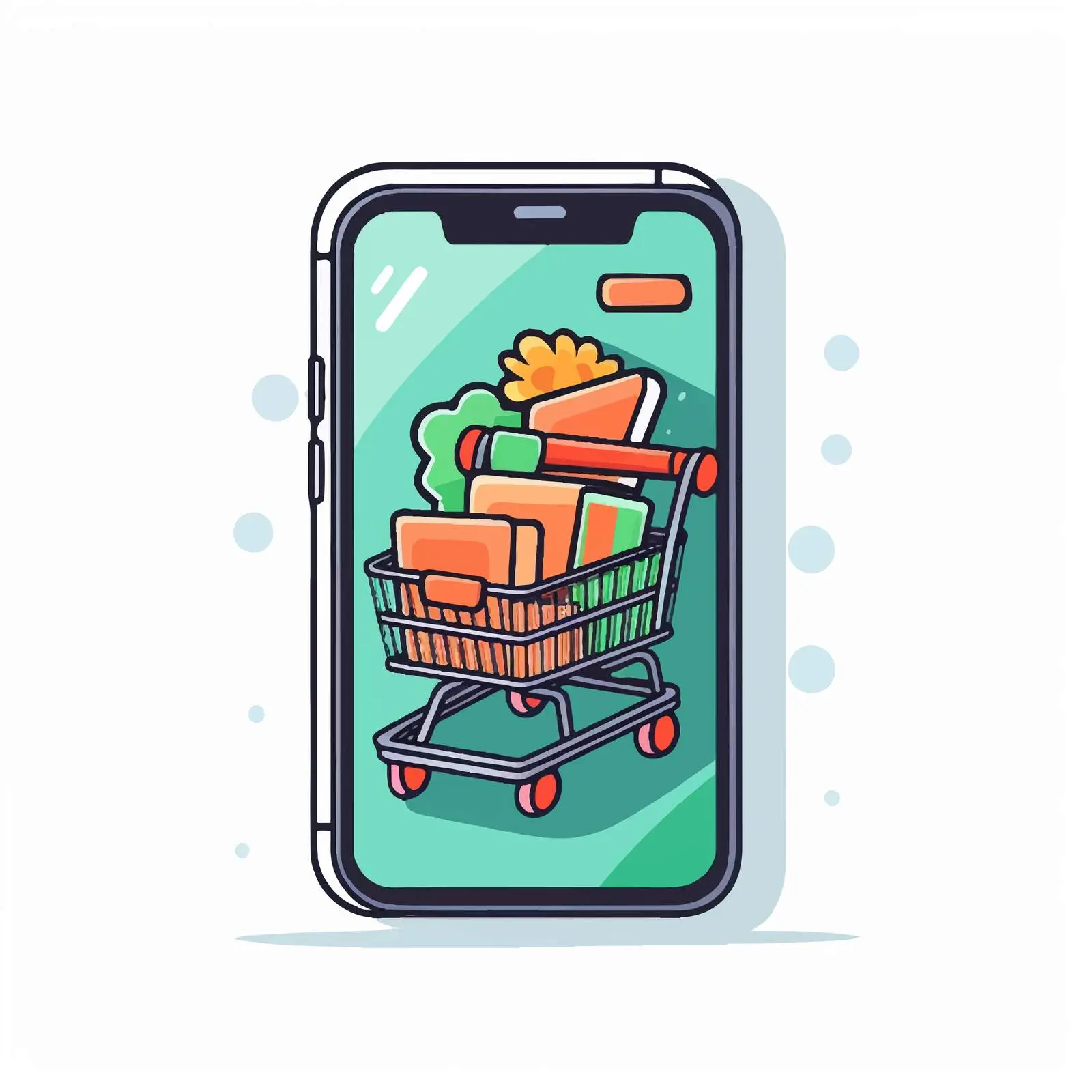 Smartphone with E-commerce Application Vector Illustration — free download from Dotvec