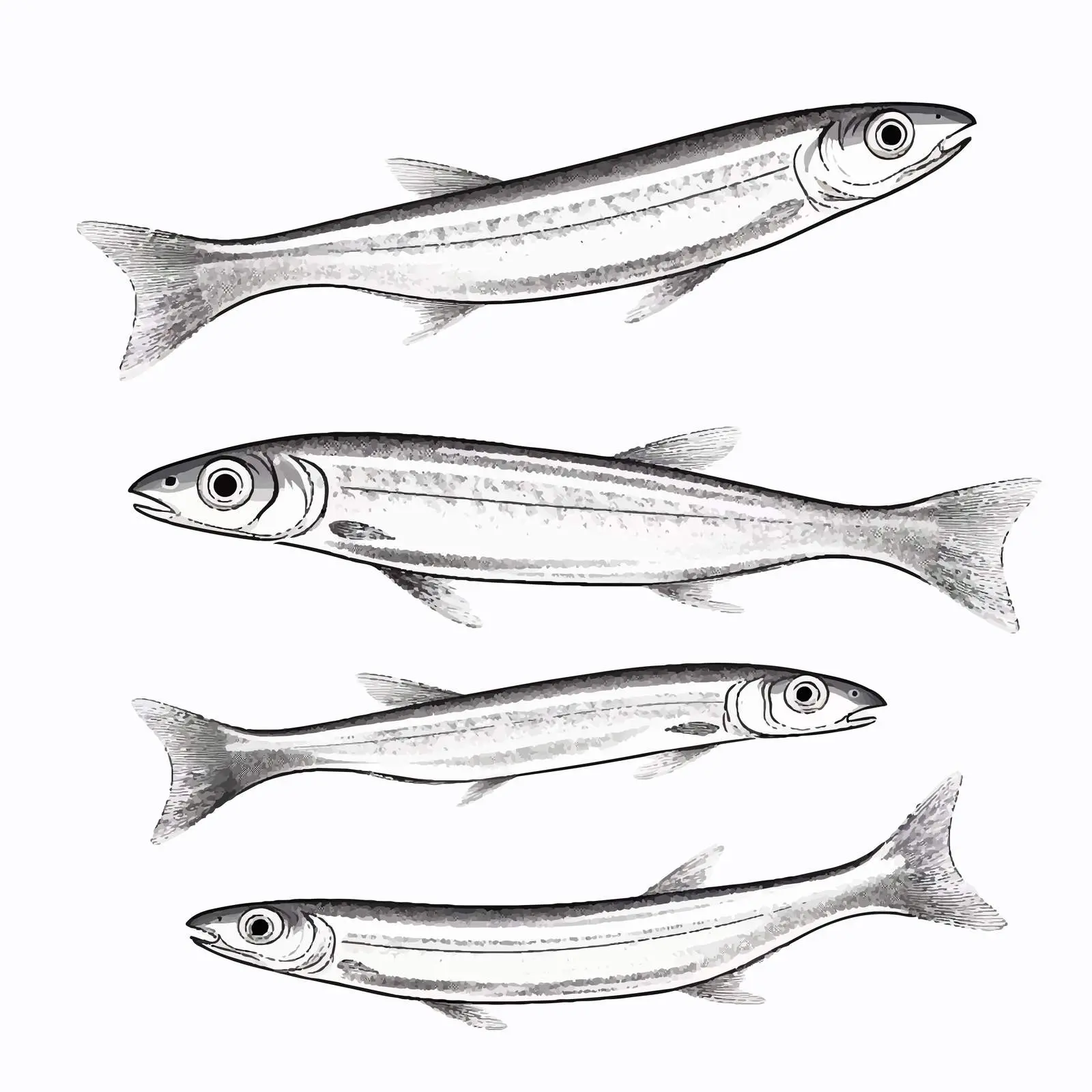 Line Vector Illustration of Smelt Fish — free download from Dotvec