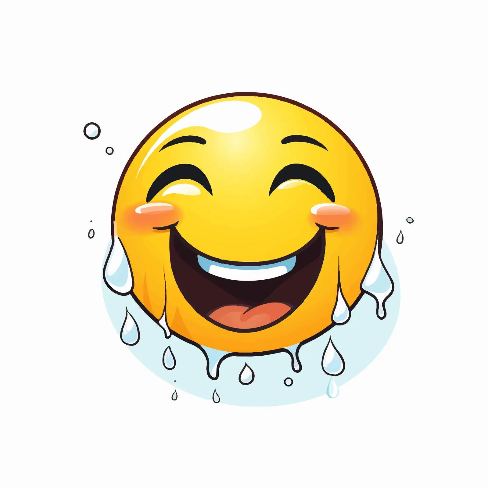 Cheerful Smiley with Laughing Tears Vector Illustration – free laughing image from Dotvec