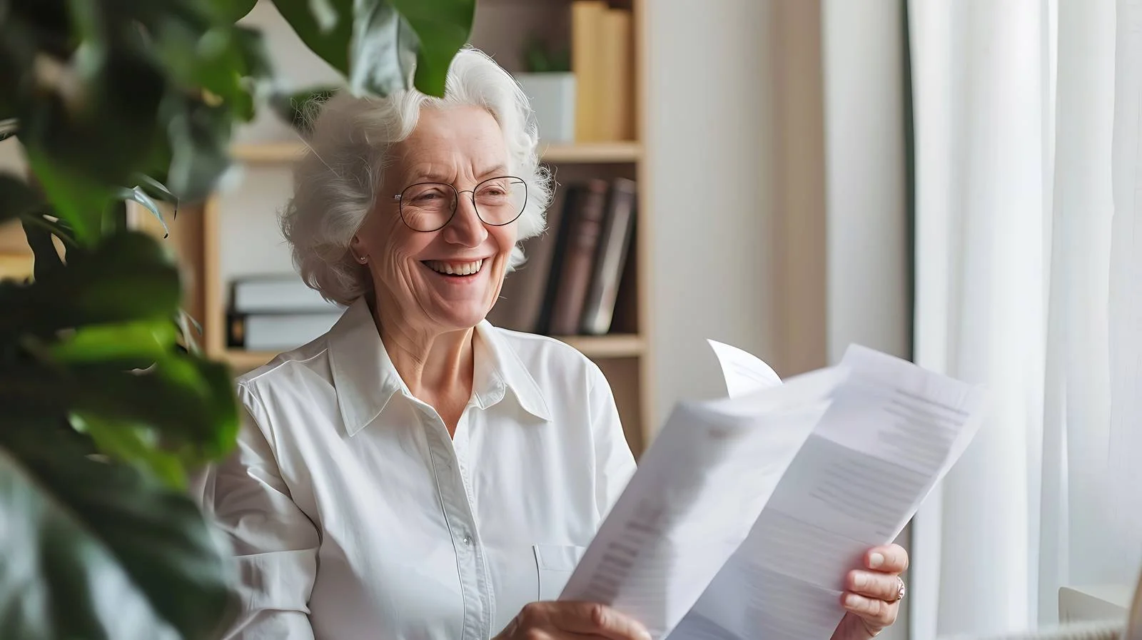 Senior Woman Doing Paperwork — free download from Dotvec