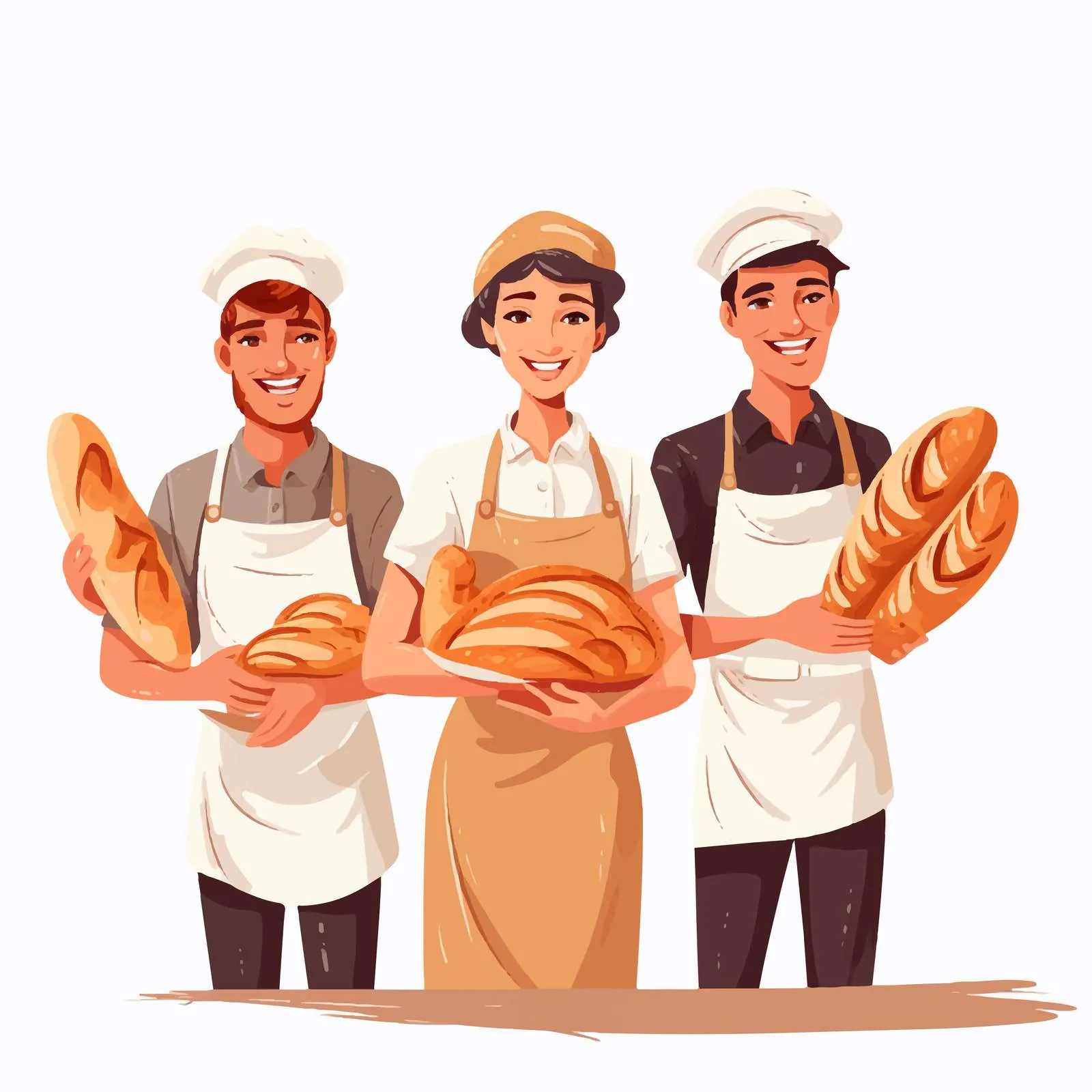 Smiling Bakers Flat Vector Illustration for Baking — free download from Dotvec
