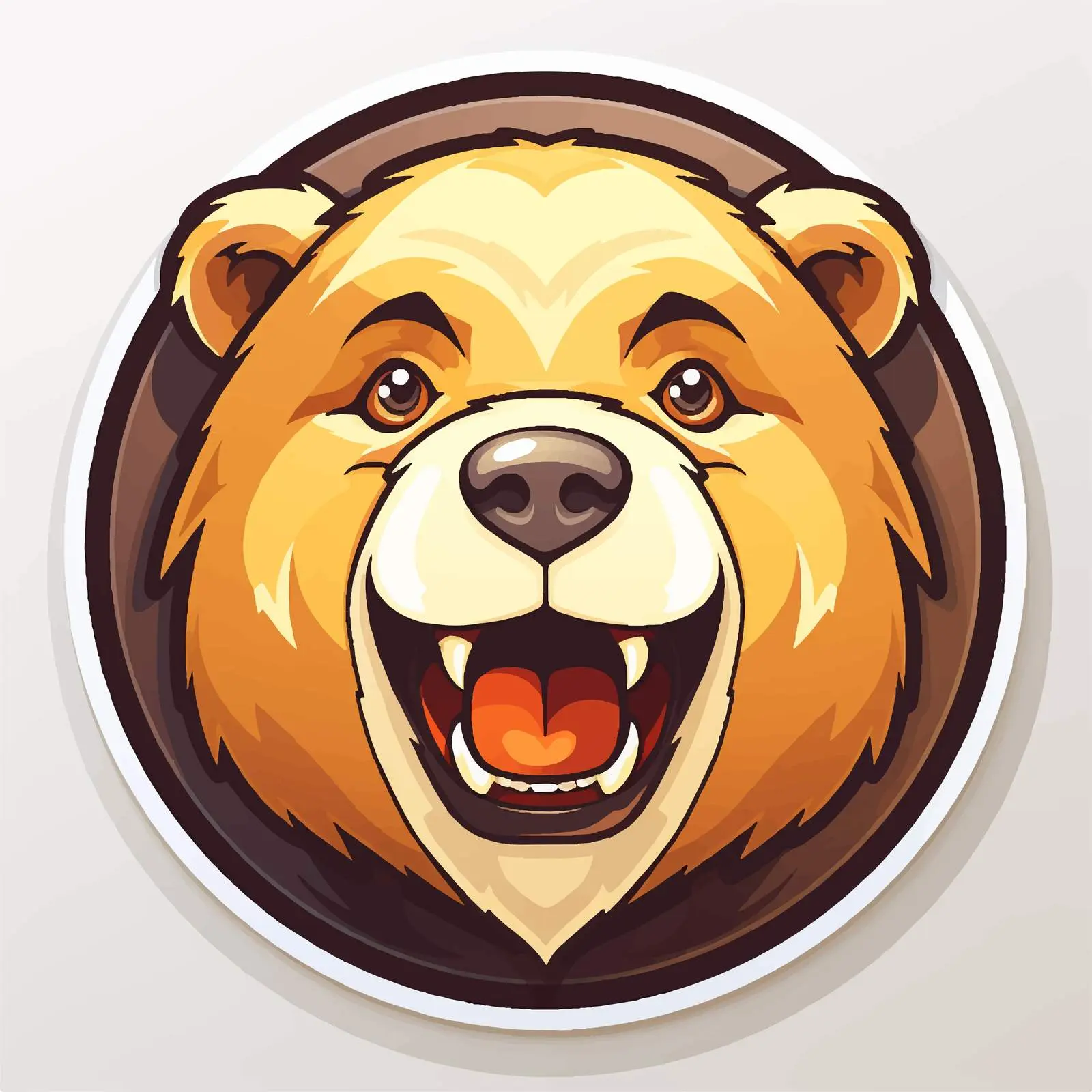 Colorful Bear Face Badge Vector Illustration — free download from Dotvec
