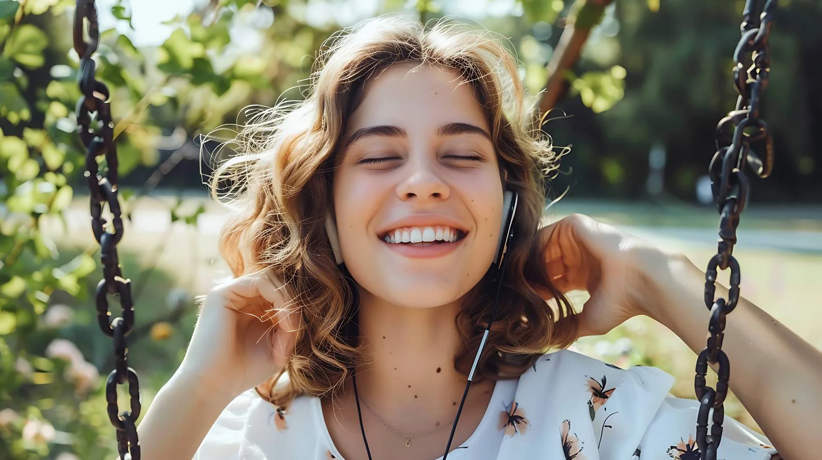 Joyful Woman Relaxing to Music — free download from Dotvec