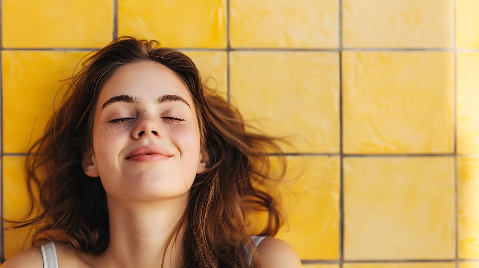 Joyful Woman with Eyes Closed Portrait — free download from Dotvec