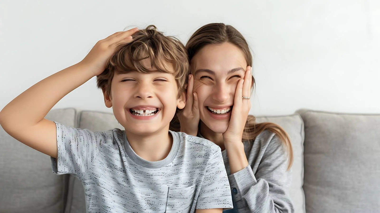 Joyful Child Surprises Mother — free download from Dotvec