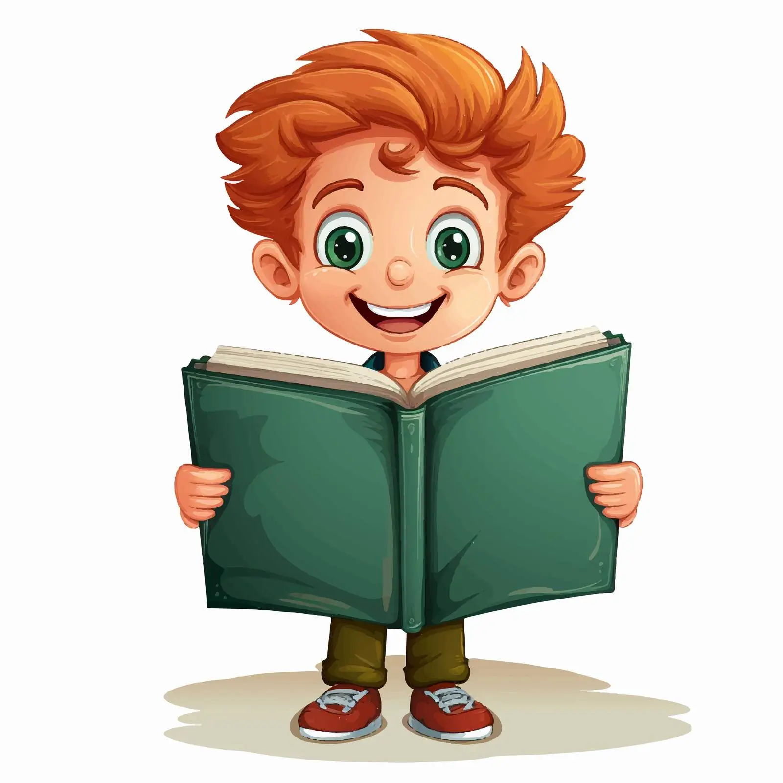 Smiling Boy with Book and Chalkboard Vector — free download from Dotvec