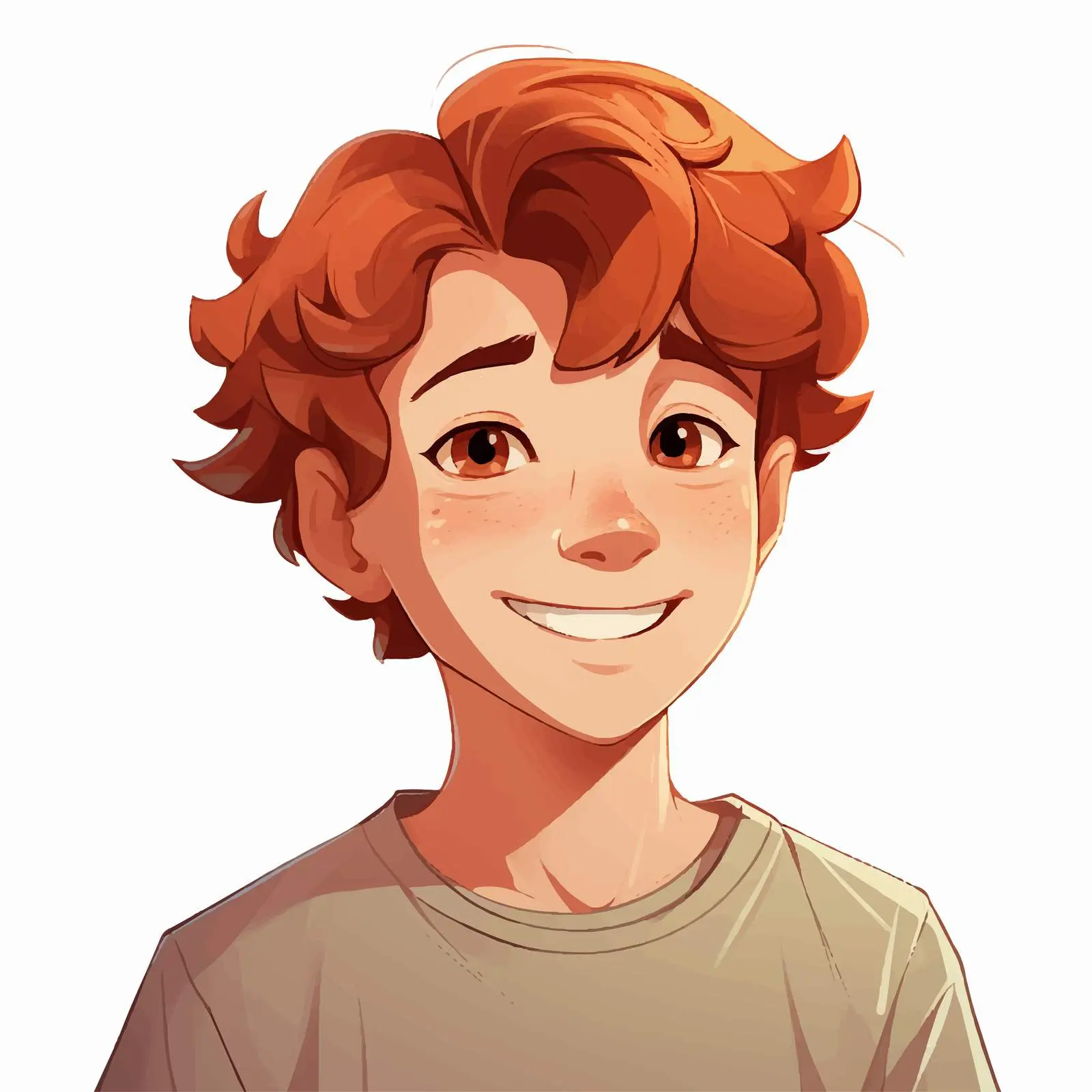 Smiling Boy with Brown Hair and Freckles — free download from Dotvec