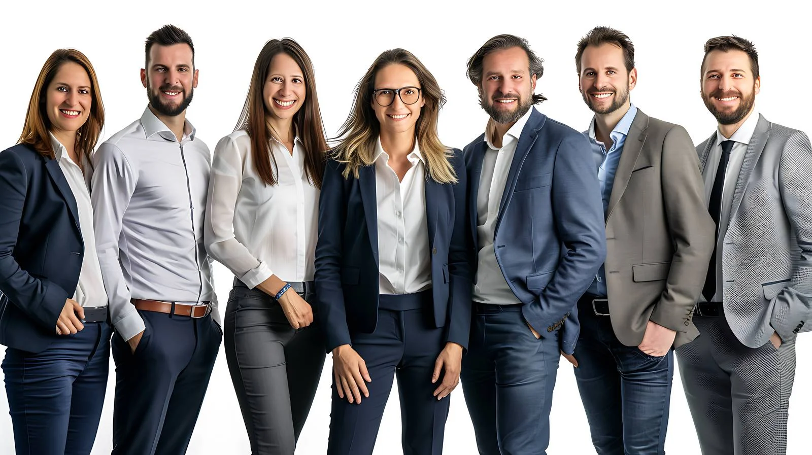 Happy corporate team in modern workspace — free download from Dotvec