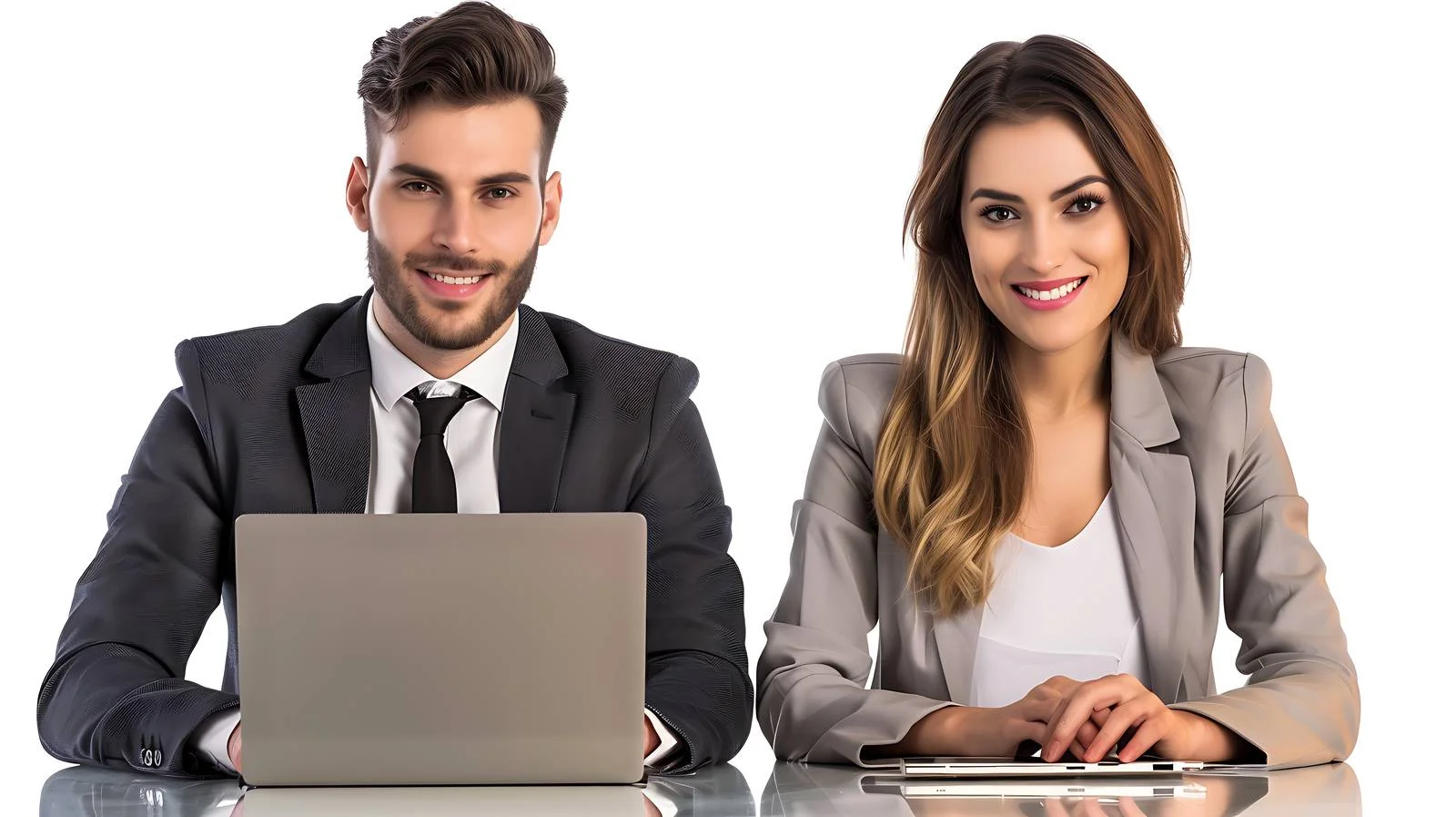 Professionals Working on Laptop Together — free download from Dotvec