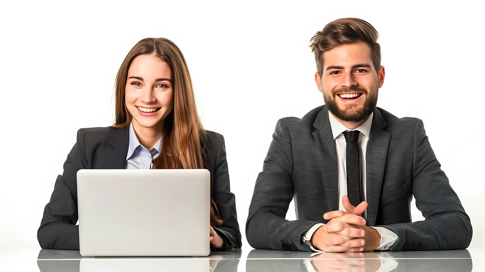 Business Team Working on Laptop — free download from Dotvec