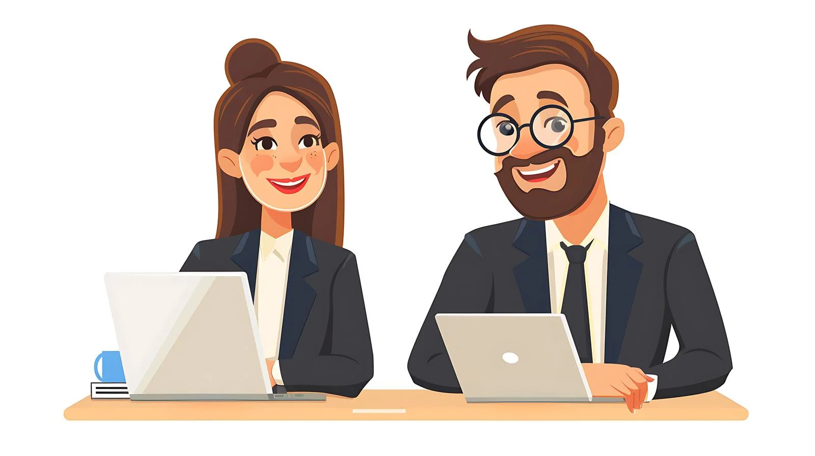 Professional Collaboration with Laptop — free download from Dotvec