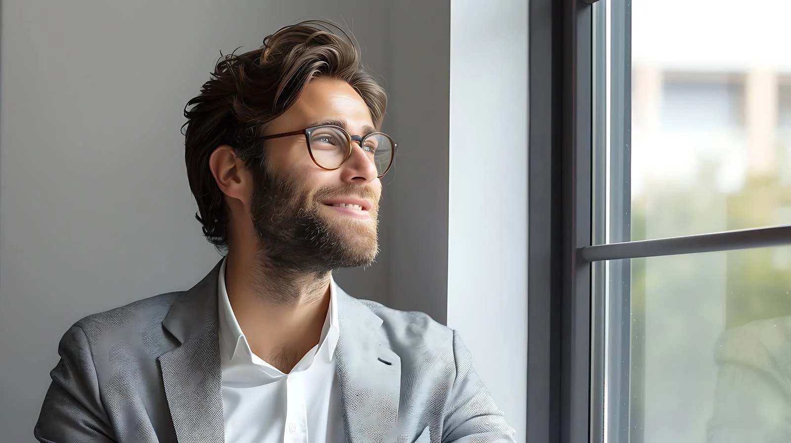 Professional Businessman Gazing Through Window — free download from Dotvec