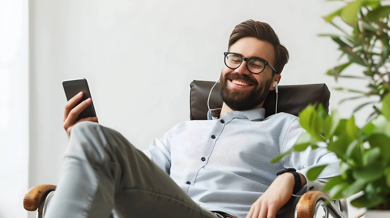 Happy Businessman Relaxing in Office — free download from Dotvec