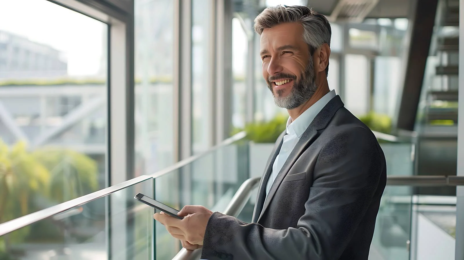 Professional at Work: Balcony Tablet Use — free download from Dotvec