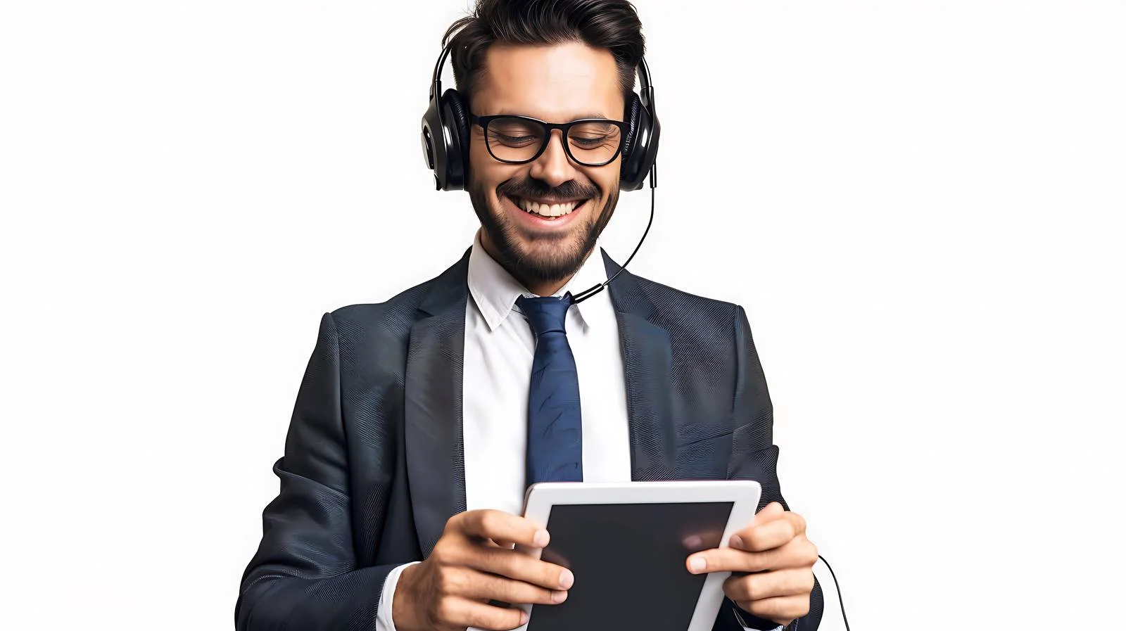 Professional Businessman Using Digital Headphones — free download from Dotvec