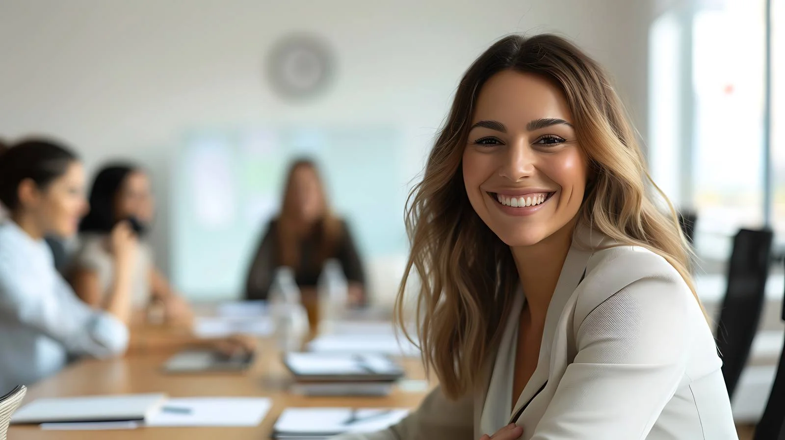 Professional Meeting Smiling Businesswoman — free download from Dotvec