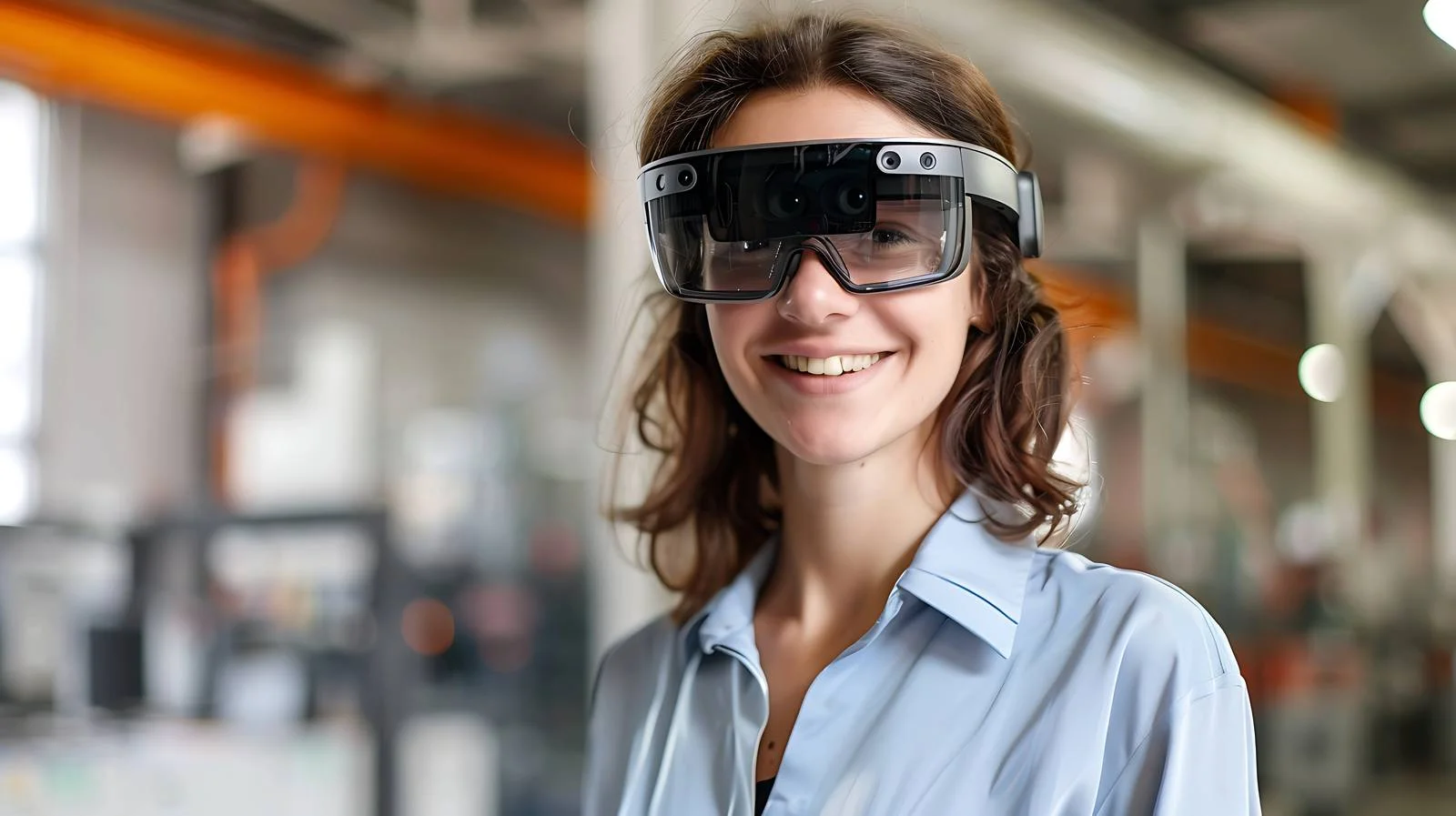 AR Glasses Businesswoman Smiling Modern — free download from Dotvec
