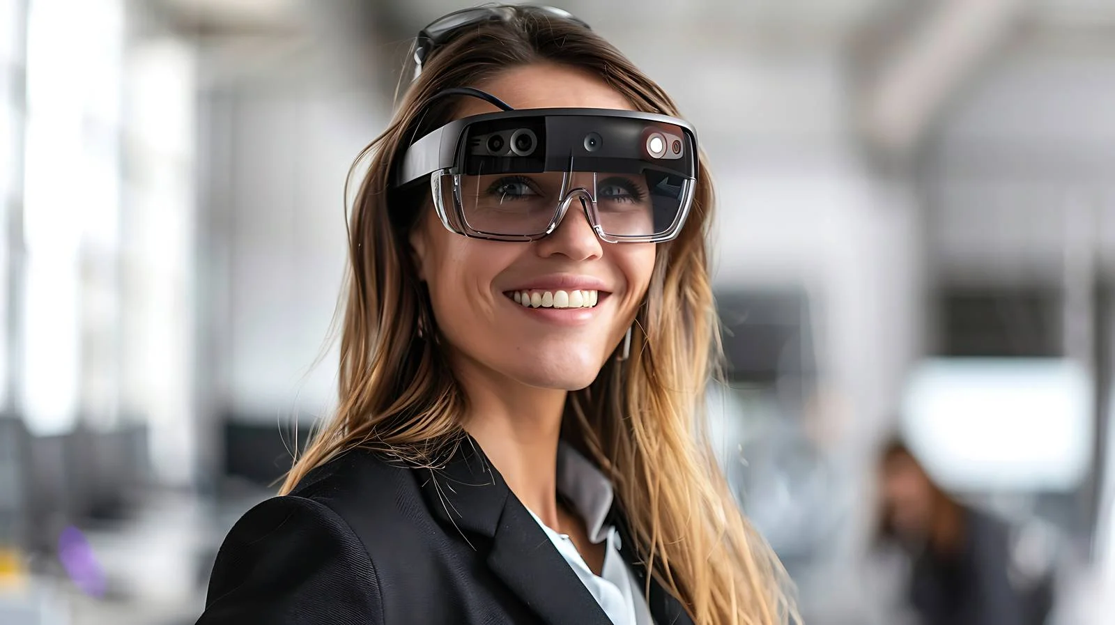 Professional AR Glasses Businesswoman Portrait — free download from Dotvec