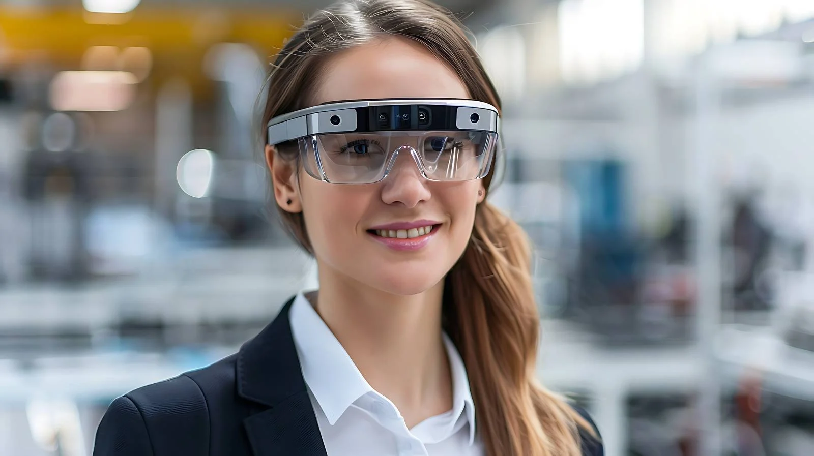 AR Glasses Businesswoman Smiling Modern — free download from Dotvec