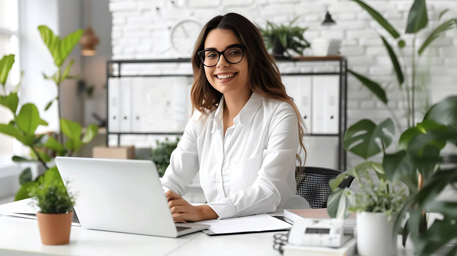 Professional Office Worker at Desk — free download from Dotvec