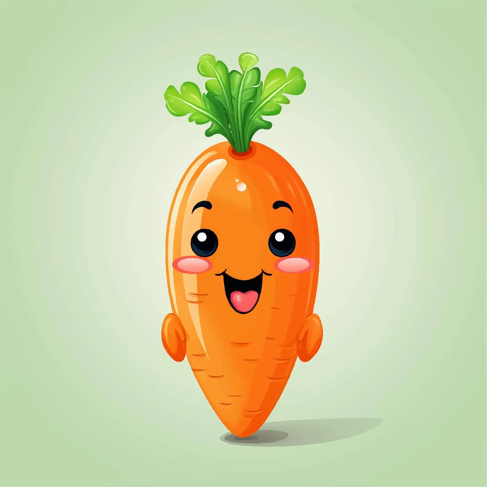 Smiling Carrot with Expressive Eyes and Green Top — free download from Dotvec