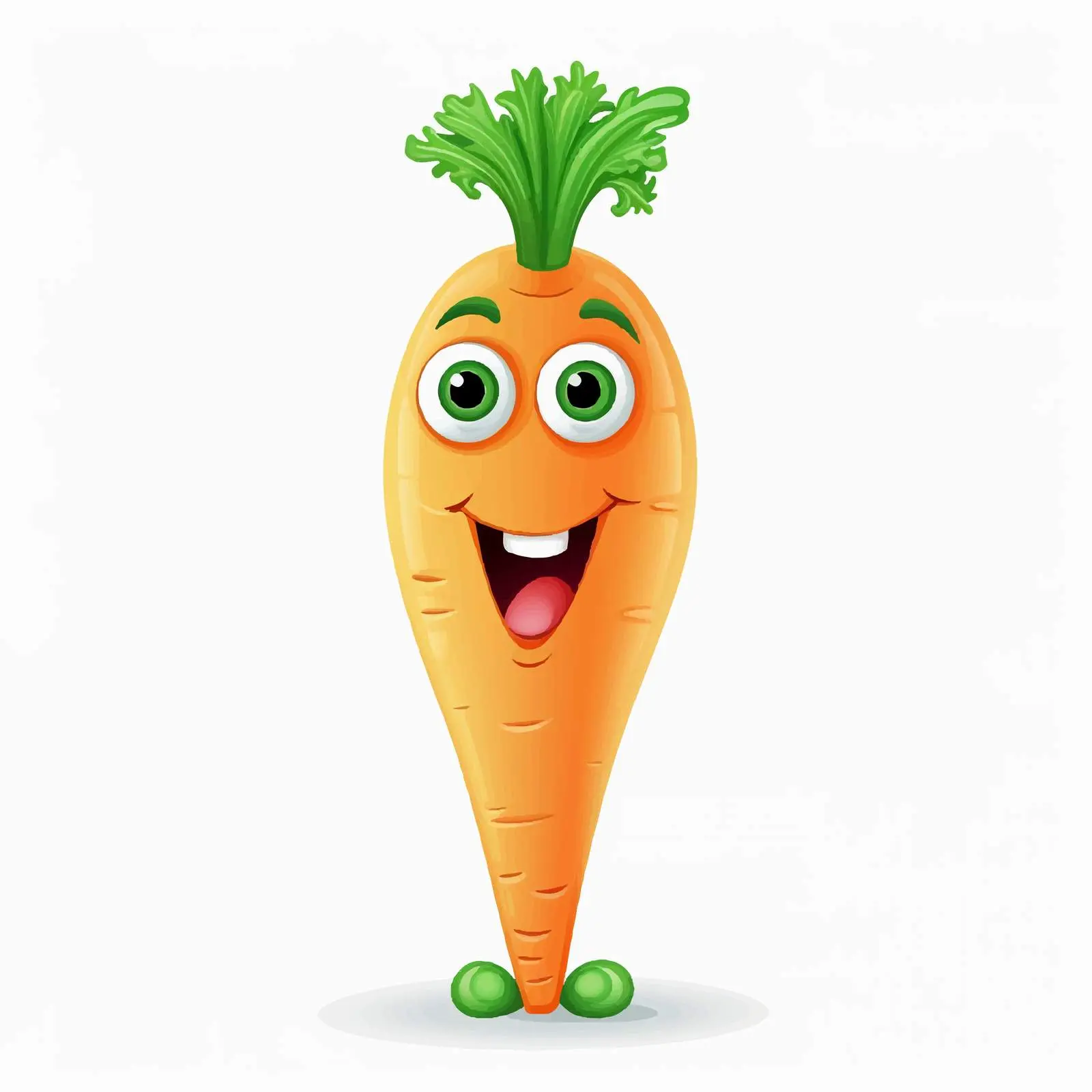 Expressive Smiling Carrot with Green Top Vector — free download from Dotvec