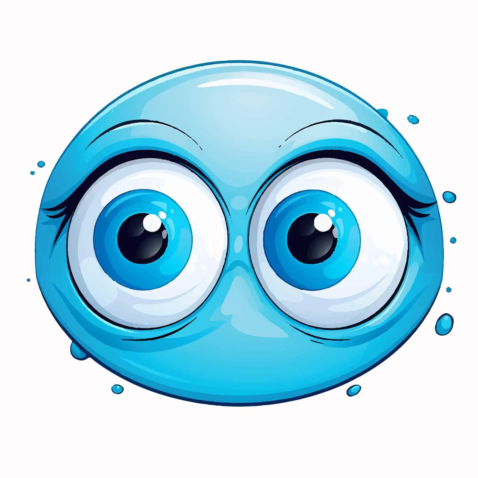 Bright Blue Eyed Smiling Cartoon Face Vector — free download from Dotvec
