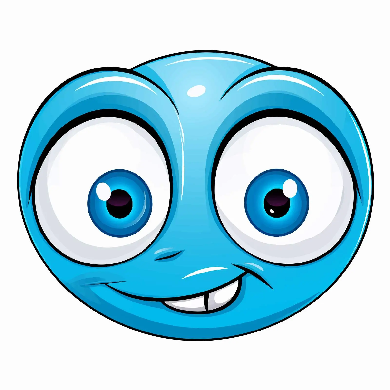 Smiling Cartoon Face with Bright Blue Eyes — free download from Dotvec