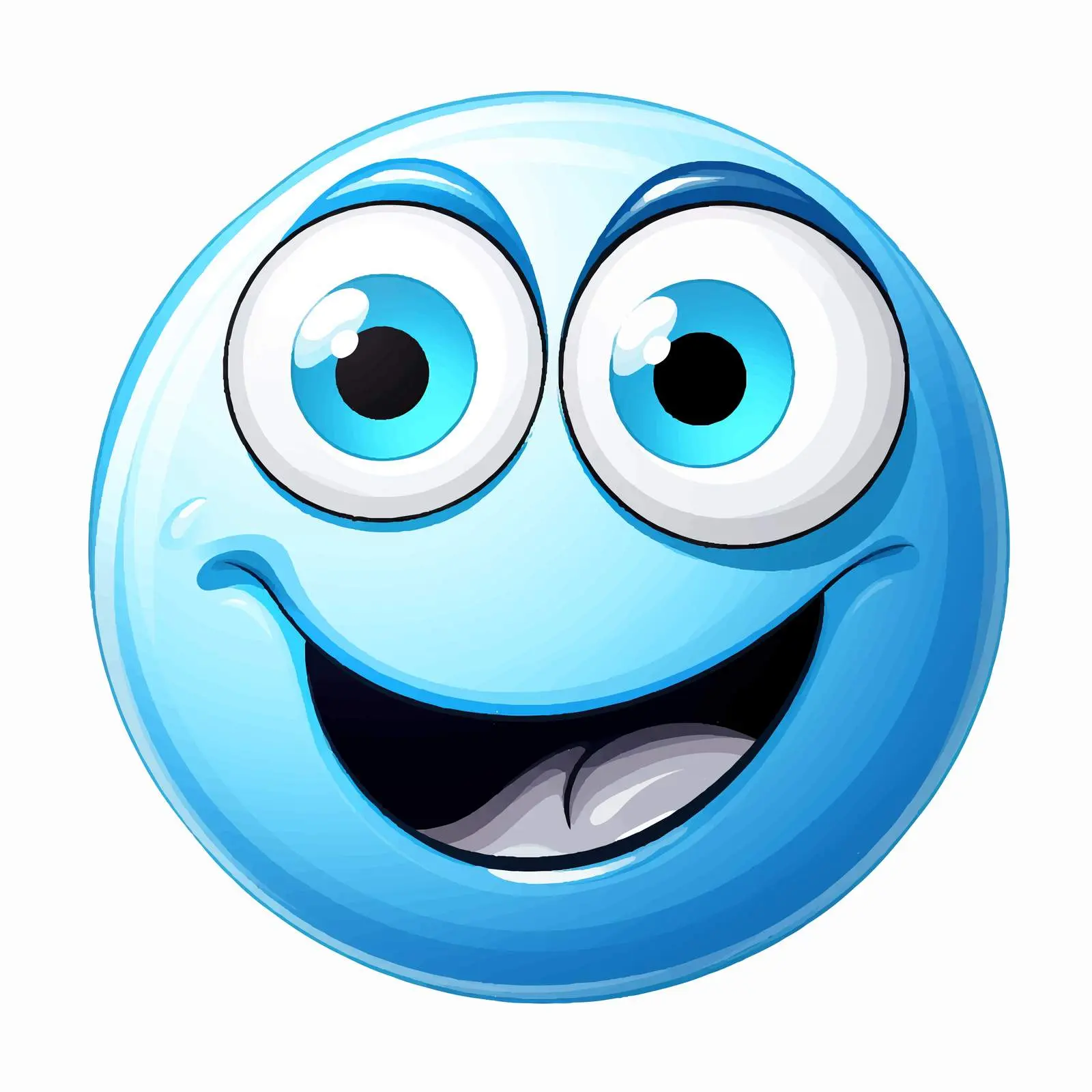 Smiling Cartoon Face with Blue Eyes Vector — free download from Dotvec