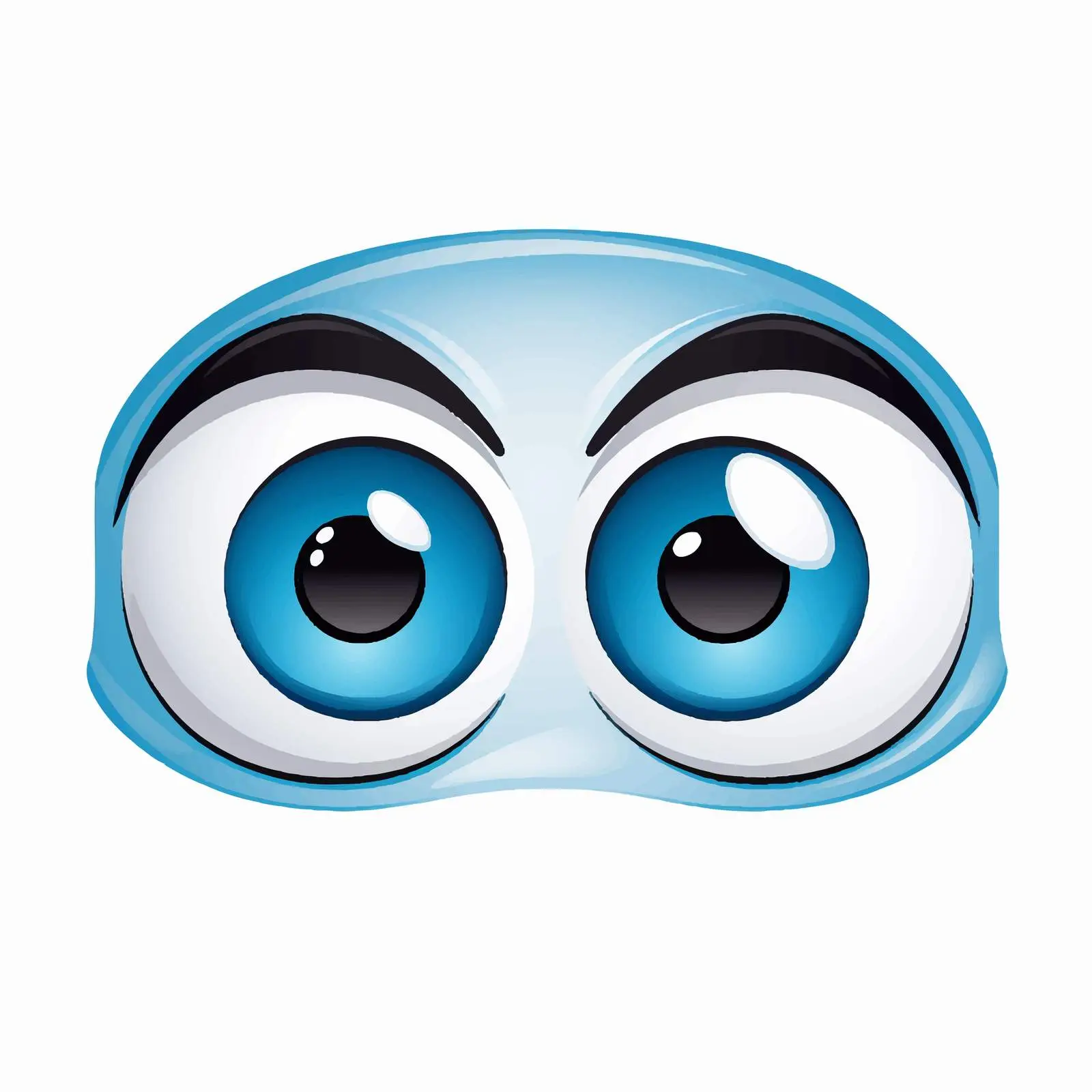 Smiling Cartoon Face with Blue Expressive Eyes — free download from Dotvec