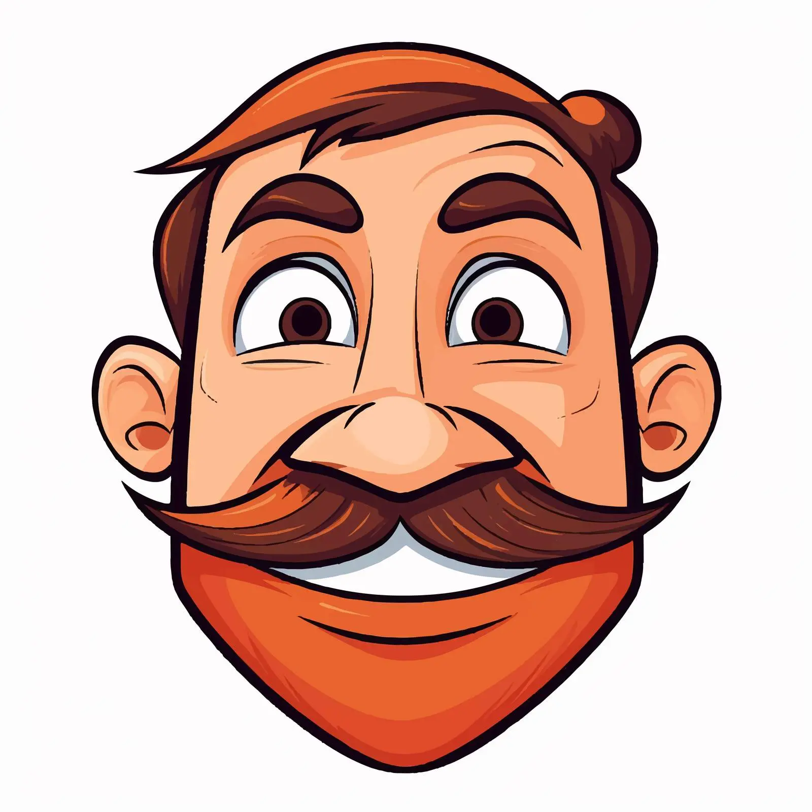 Smiling Cartoon Face with Expressive Features Vector — free download from Dotvec