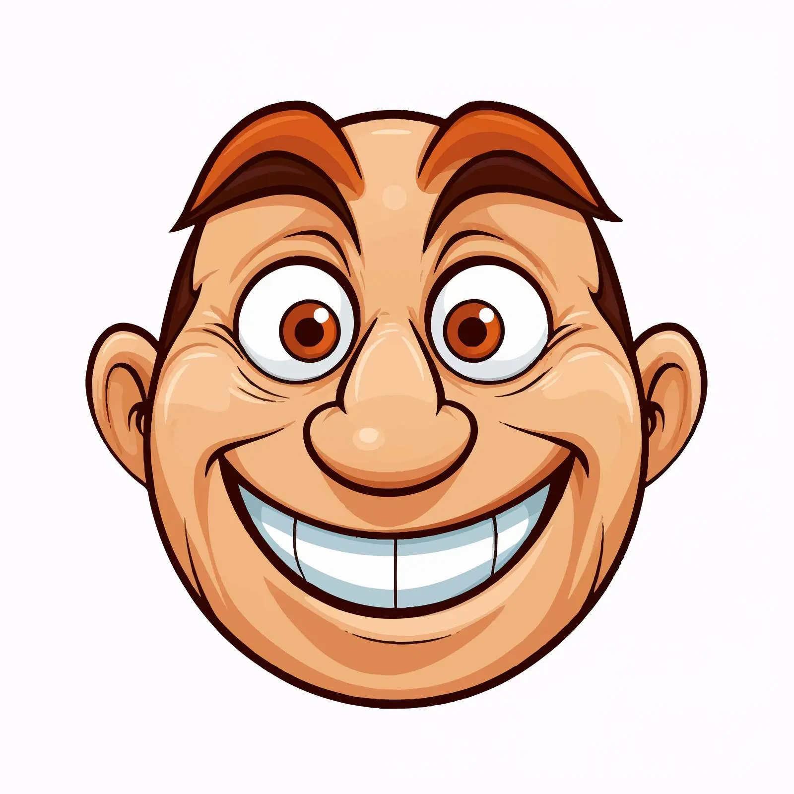 Expressive Smiling Cartoon Face Vector Design — free download from Dotvec