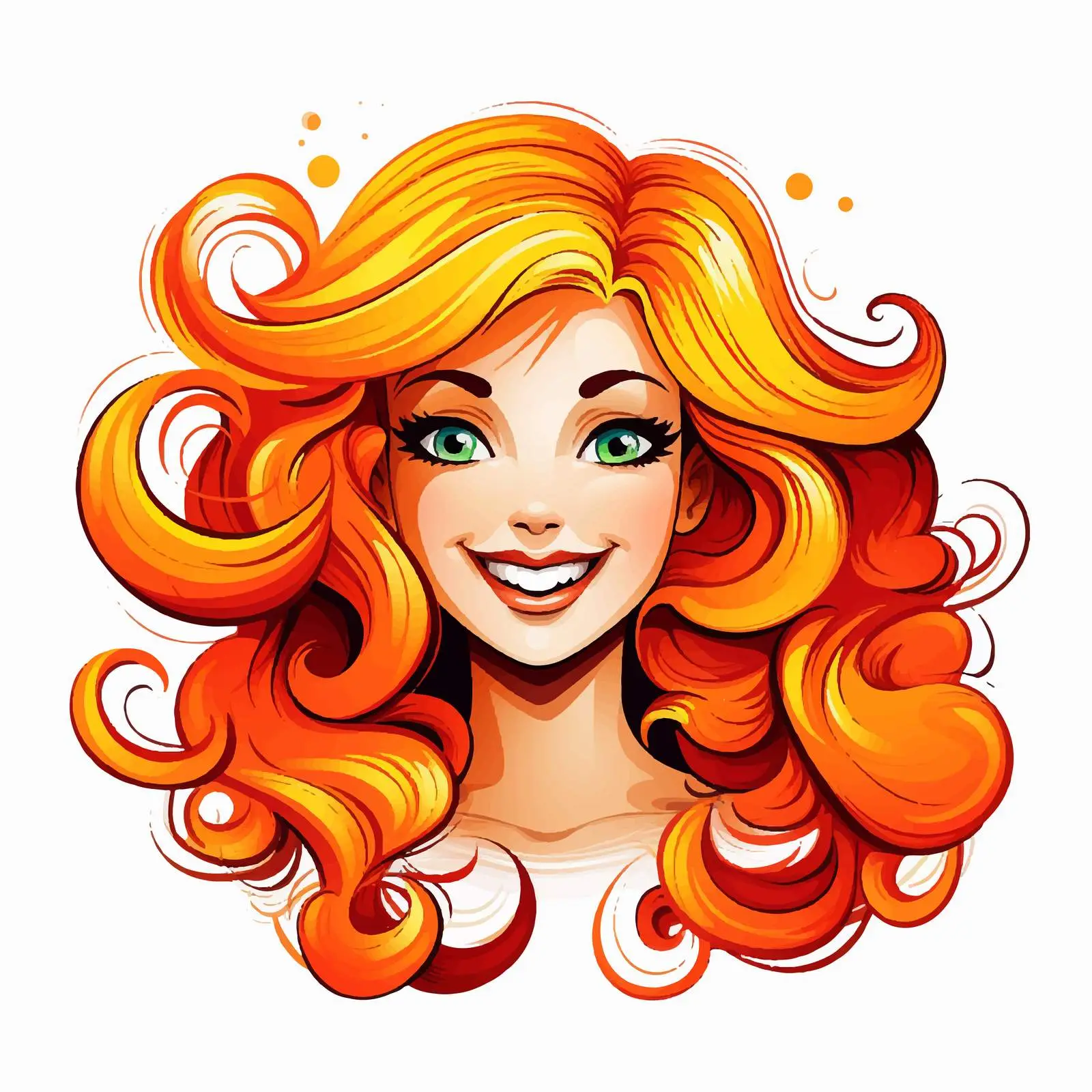 Vibrant Cartoon Face with Joyful Expression — free download from Dotvec