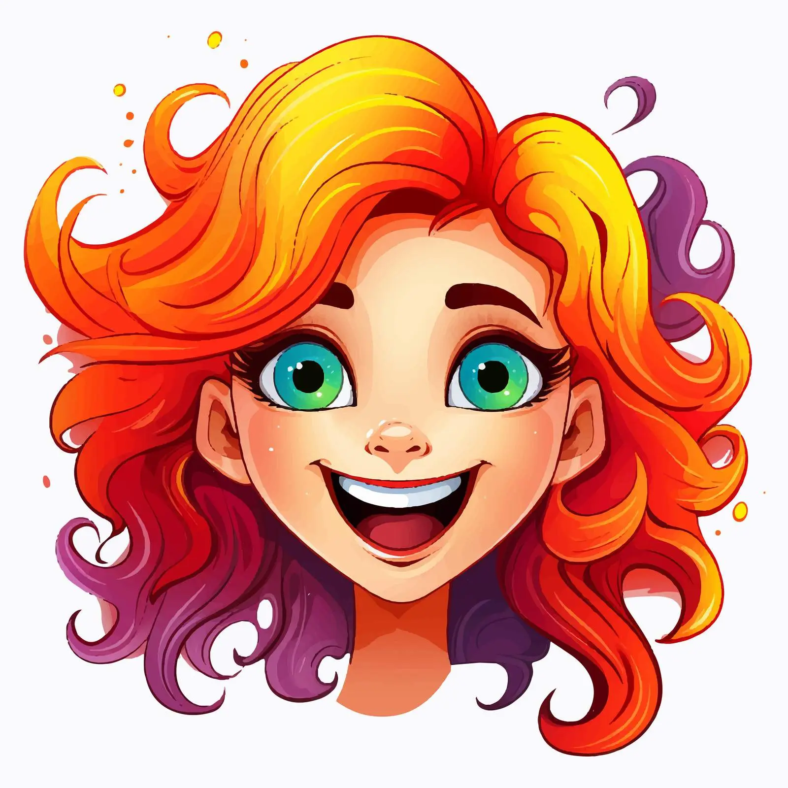 Vibrant Cartoon Face with Smiling Expression — free download from Dotvec