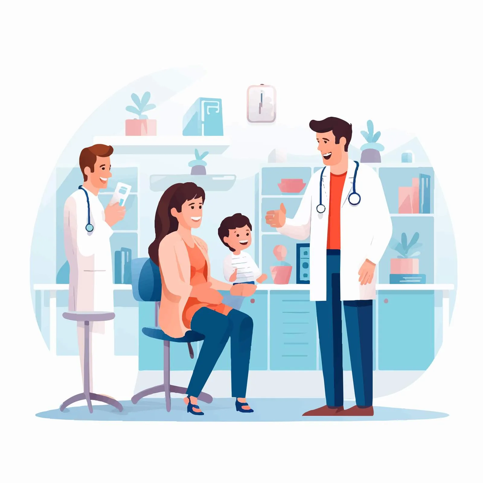 Cartoon Family Visiting Therapist Illustration — free download from Dotvec