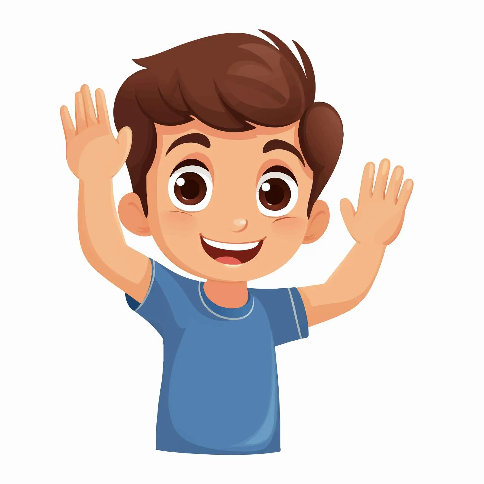 Portrait of Happy Boy Waving Hello — free download from Dotvec